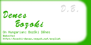 denes bozoki business card
